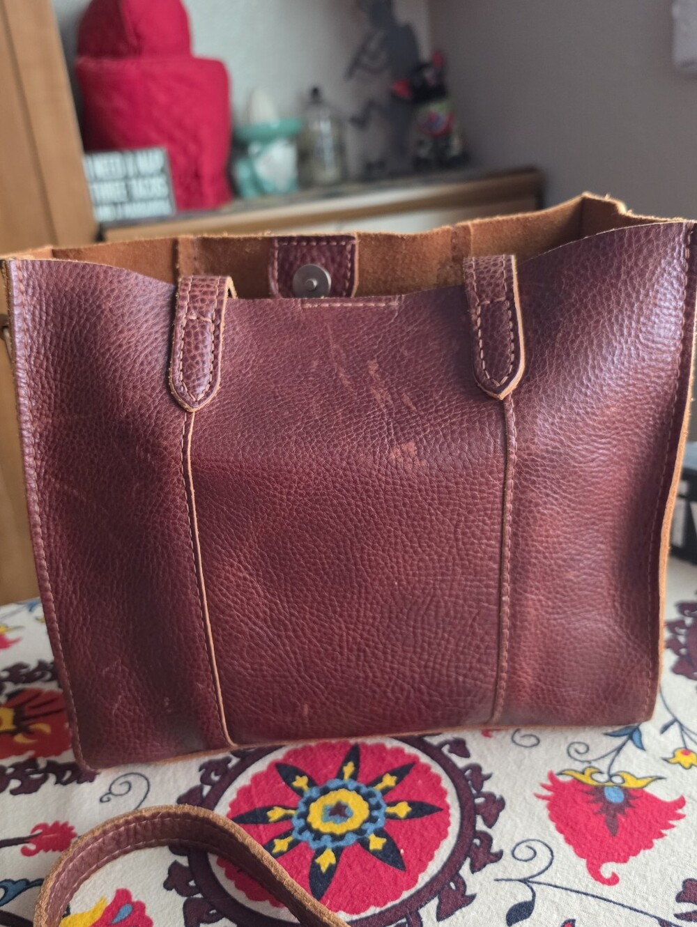 Portland Leather Lola Tote Bag in Nutmeg - Picture 2 of 8